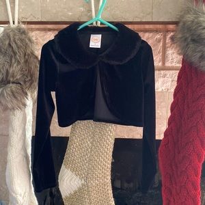 Black velvet cardigan